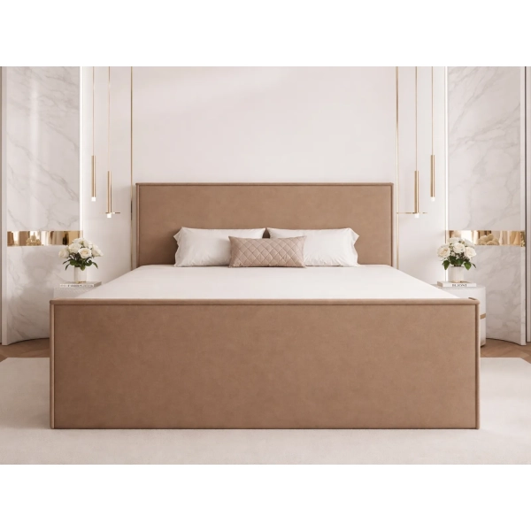 ŁÓŻKO KONTYNENTALNE POLIO Z POJEMNIKAMI NA POŚCIEL 140X200 - PRZÓD